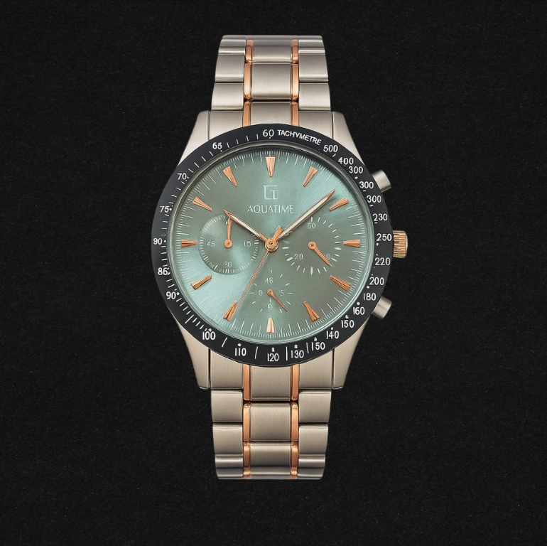 AQUATIME BEIGE GREEN DIAL